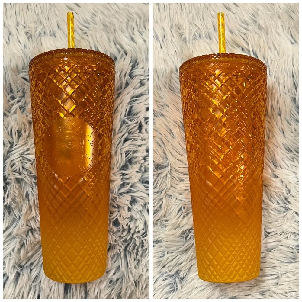 Starbucks 24oz Ombré Mango Grid Cold Cup Tumbler